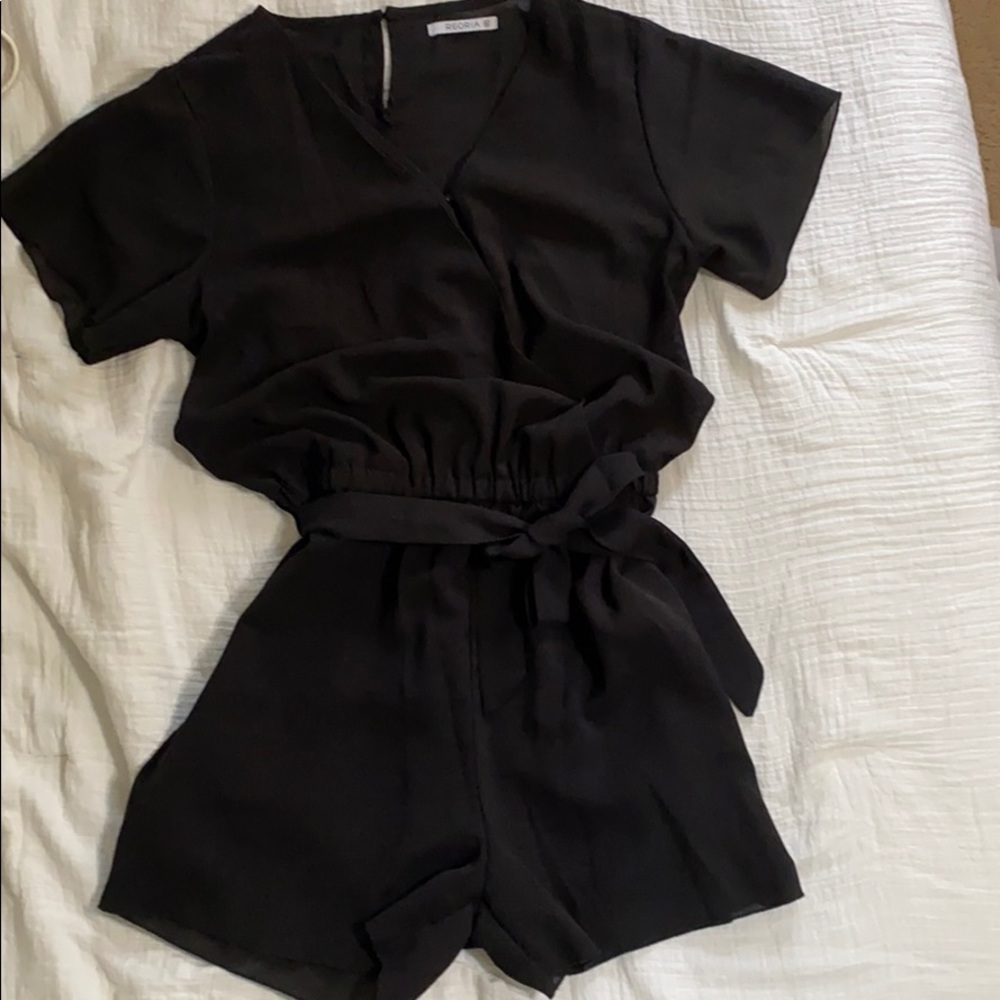 Black Wrap Romper